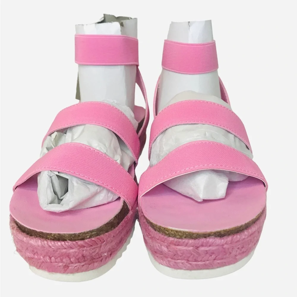Steve Madden Girls Kimmie Espadrille Wedge Sandal Pink Kids Size 3